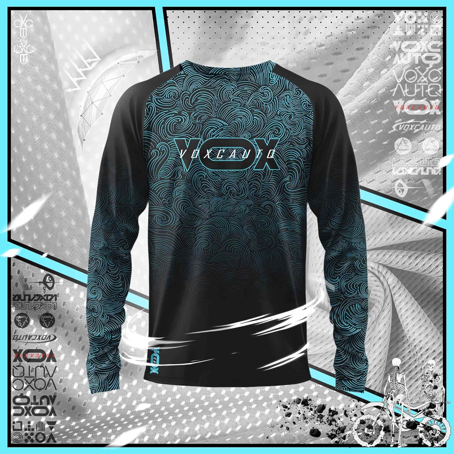 Maillot De VTT, Maillot De Cyclisme,Manches Longues pour Homme Respirant Maillot De VTT Respirant à Séchage Rapide, T-Shirt De Course De Motocross BMX 6 M
