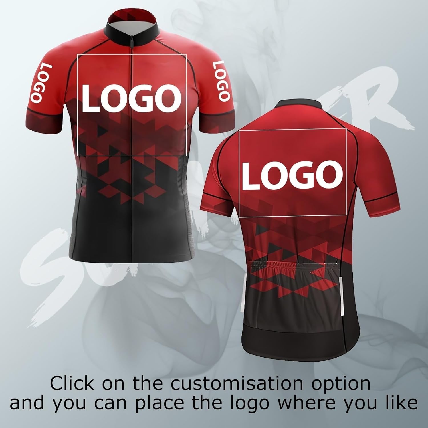 Maillot Cyclisme Personnalisé pour Homme Maillot VTT Haut à Séchage Rapide Manches Courtes Maillot Velo Cycliste avec Logo du Nom de l'Équipe(K)
