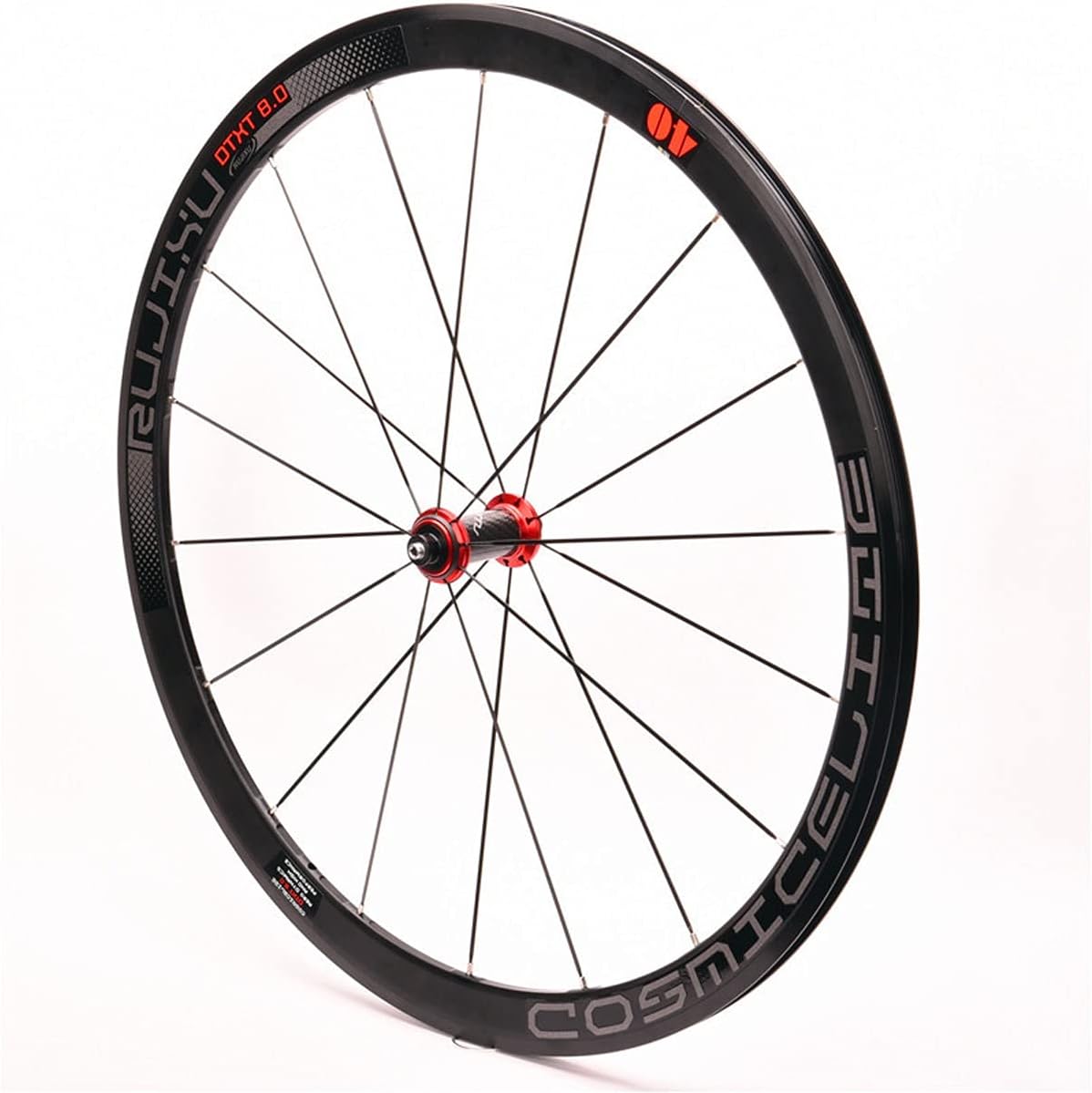 Paire Roues Vélo Route 700c Roue Vélo Course Jantes Double Paroi 40mm 8-11 Vitesses Cassette Moyeu en Fibre De Carbone Roue À Dégagement Rapide Frein sur Jante 1900g 700C Red Hub