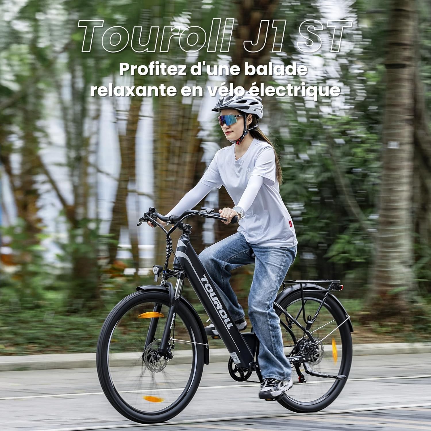 J1/J1 St Vélo Électrique, Autonomie 100KM, Le Choix Idéal Urbain, 27.5" vélo électrique Adulte, Vélo de Trekking avec Moteur 250W, Batterie 15.6AH, E-Bike, vélo électrique Femme Homme J1 ST-NOIR