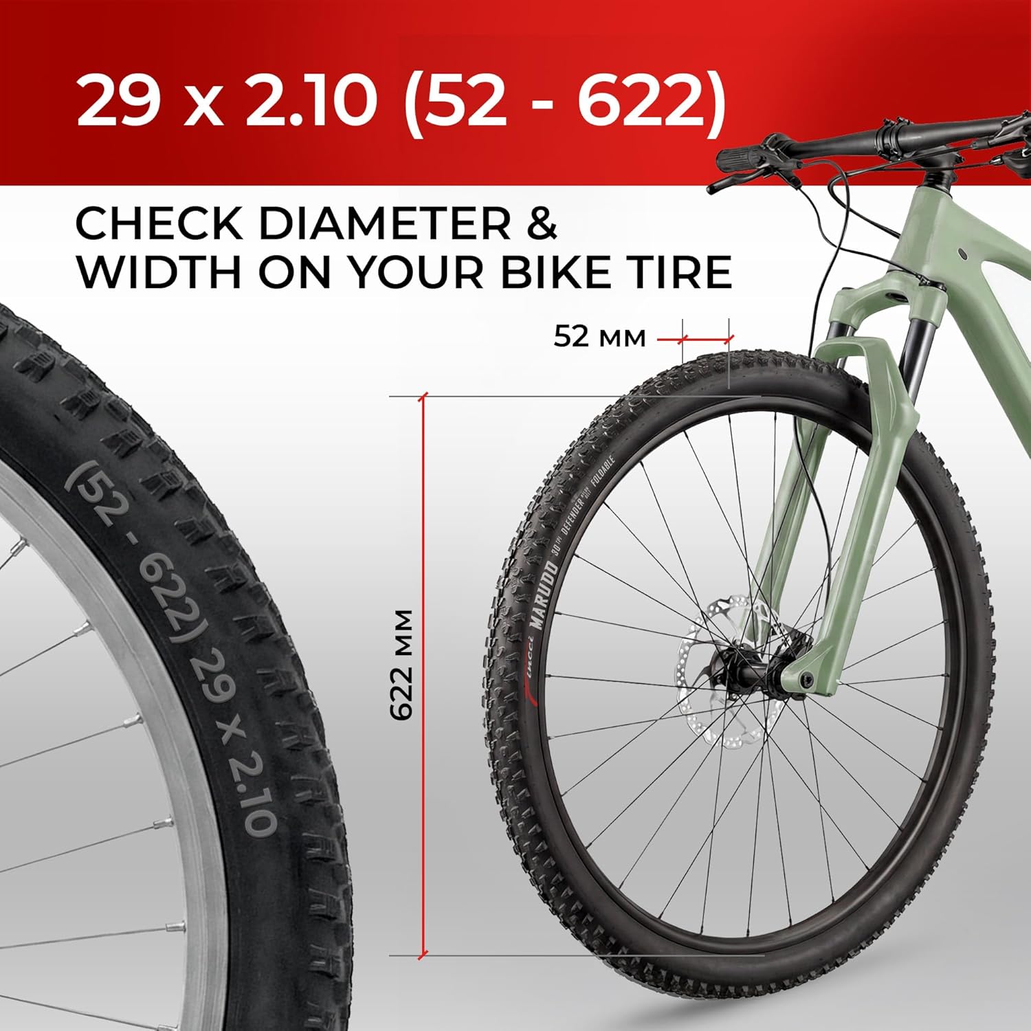 Pneus VTT 29 Pouces 29x2.1 Pliables Protection Anti-Crevaison LVL3 Renforcés Cordon Acier pour MTB XC, Hybrid, Trails Légers et Usage Quotidien - Paire de 2