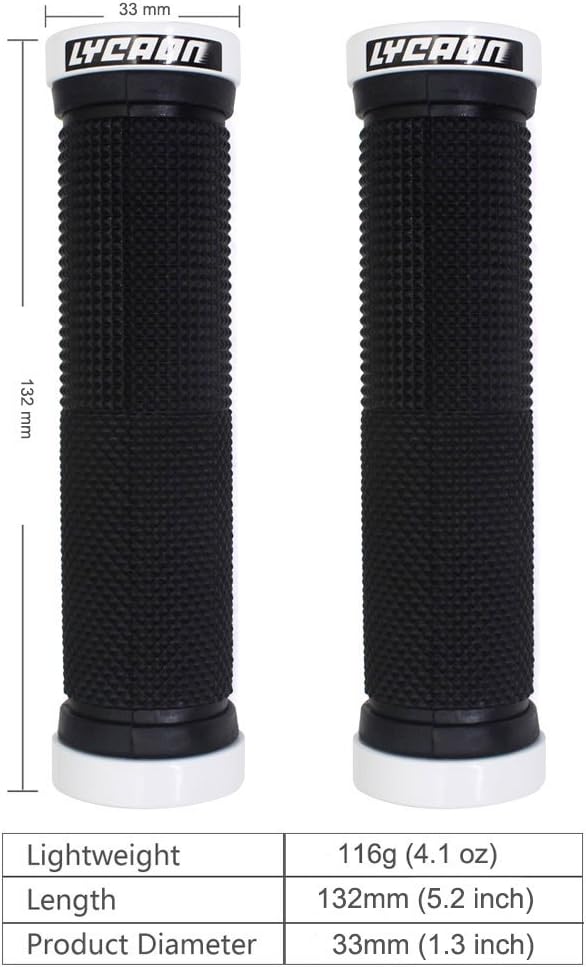 LYCAON Poignées de Guidon de vélo, poignée de butée de Bicyclette antidérapante avec Serrure en Aluminium, poignée de vélo pour Scooter Cruiser Chaise roulante en vélo Blanc
