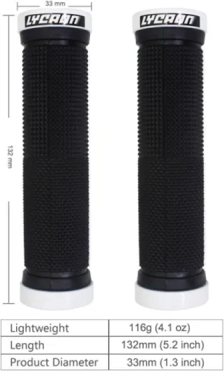 LYCAON Poignées de Guidon de vélo, poignée de butée de Bicyclette antidérapante avec Serrure en Aluminium, poignée de vélo pour Scooter Cruiser Chaise roulante en vélo Blanc