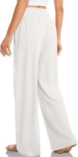 Pantalon De Ski Rouge Pantalon Ample décontracté pour Femmes à Jambes Larges Pantalon de survêtement de Yoga Pantalon Fluide Taille Haute Confortable avec Poches Pantalon Latex Rouge Blanc 3XL