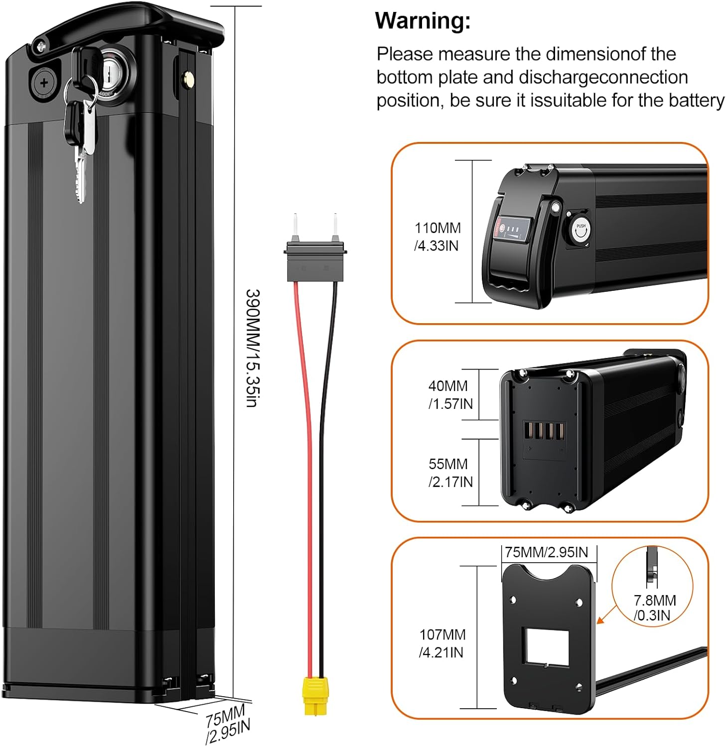 (LG/Cell) Batterie de vélo électrique 36V 17.5Ah pour Moteurs 250W 500W – Litio Batterie de Remplacement pour Vélo Pliant - Batterie Lithium-ION Ebike pour MiFa Rex Prophete Aldi Bike (36VOLT 500W) 36V 17,5Ah(0-500W)/LG/Cell
