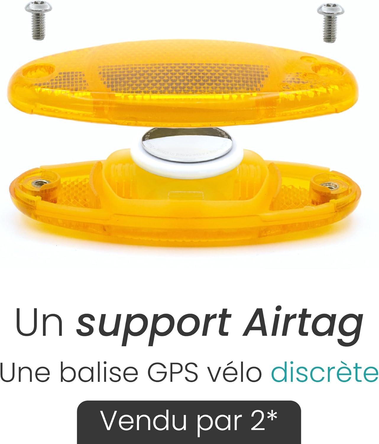 Innovation Française - AIRFLEC x2 - Support pour Tracker GPS AIRTAG - Catadioptres de Roues - Alarme Antivol Vélo