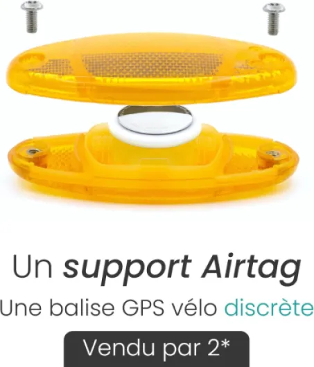 Innovation Française - AIRFLEC x2 - Support pour Tracker GPS AIRTAG - Catadioptres de Roues - Alarme Antivol Vélo