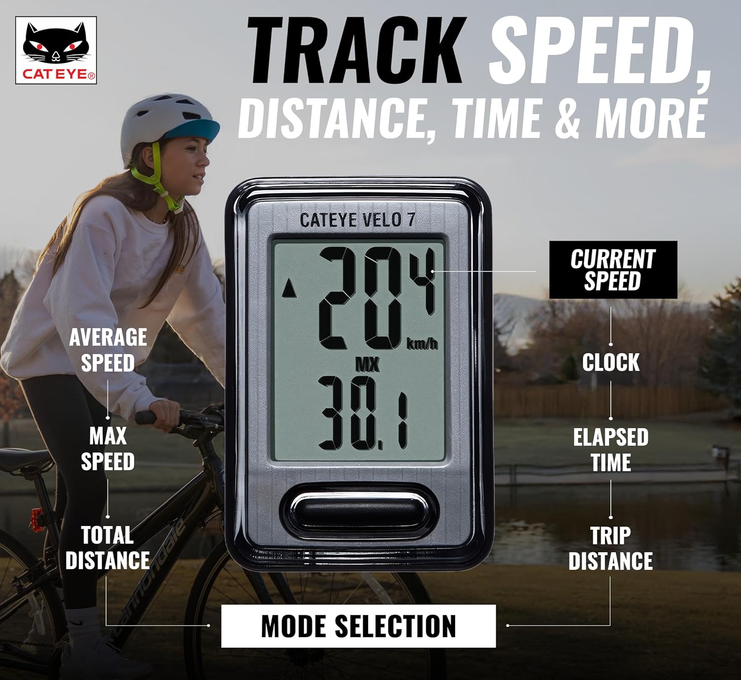 CatEye Vélo 7 CC-VL520 Compteur filaire Argent