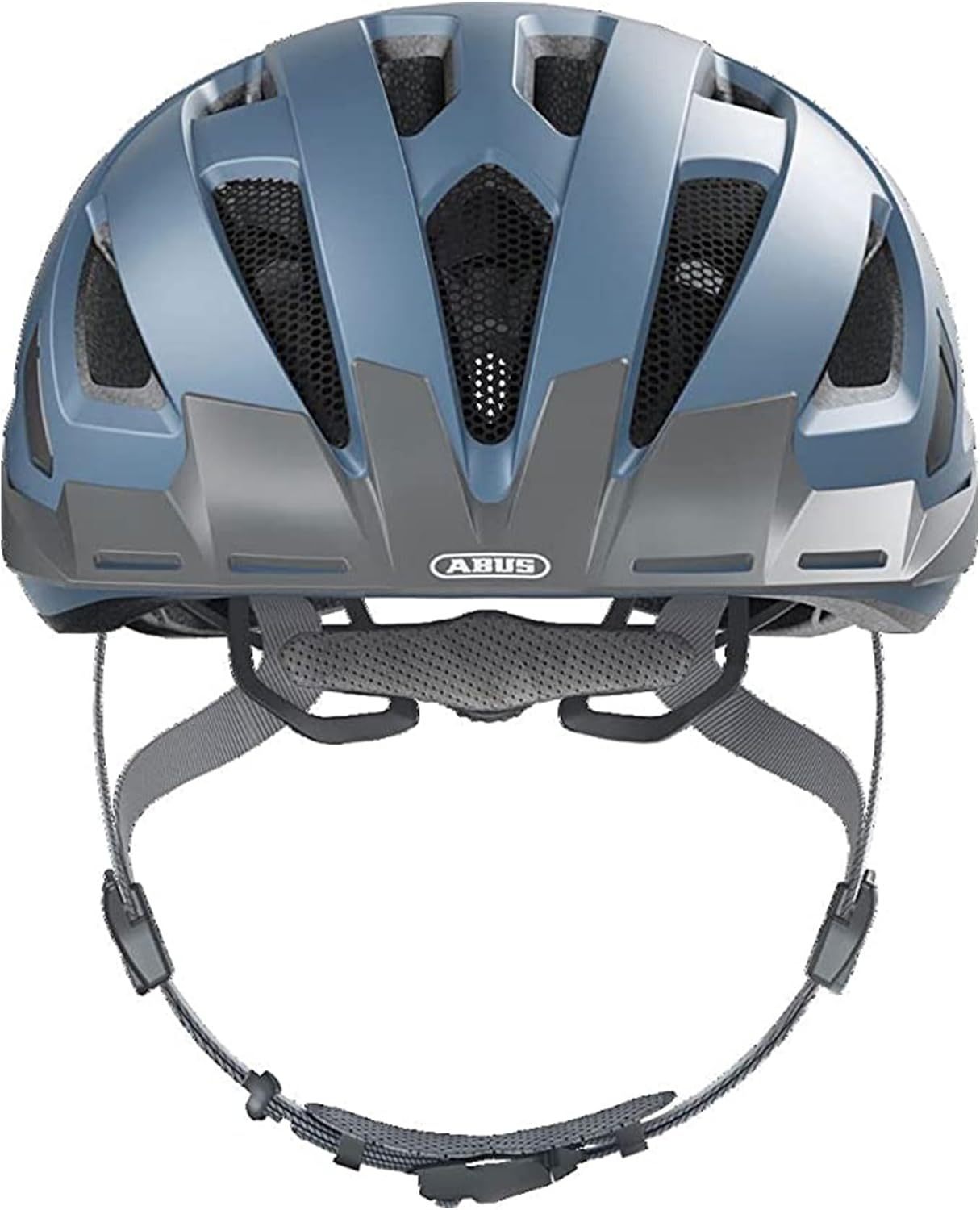 ABUS Stadtthelm Urban-I 3.0 - Casque de vélo avec feu arrière, visière et fermeture magnétique - pour femmes et hommes M (52-58 cm​) Bleu (glacier blue)