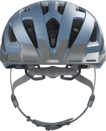 ABUS Stadtthelm Urban-I 3.0 - Casque de vélo avec feu arrière, visière et fermeture magnétique - pour femmes et hommes M (52-58 cm​) Bleu (glacier blue)