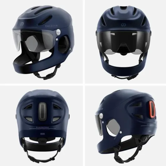 Virgo Casque Intégral – Casque de Protection Complet pour Vélos Électriques, Trottinettes & Mobilité Urbaine, Léger, Visière Intégrée, Feu de Freinage Intelligent, Unisexe Noir M (55-58 cm)