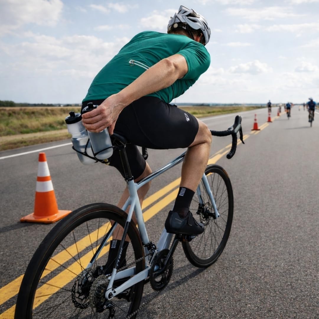 Porte-bidon Universel pour vélo - Support d’hydratation arrière Triathlon, Cyclisme sur Route - 1 ou 2 bidons Jusqu’à 750 ML et CO2 - Compatible Rails de Selle 50–80 mm (Supérieure)
