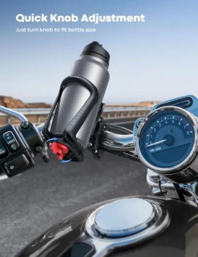 Porte Bidon de Vélo, Porte Gourde Vélo – [pour Bouteilles de 48mm à 71mm de Diamètre] [pour Guidon et Cadre] Taille Réglable, avec Outil à Vis, Porte-bidons Durables pour Vélo VTT - Noir