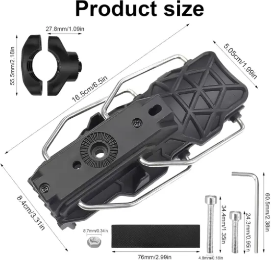 Adaptatif Porte Gourde Velo, Rotation à 360° Support Gourde Velo, Structure de Serrage Automatique, Porte Bidon VTT avec Accessoires D'installation, Utilisé pour Les Vélos et Les Motos