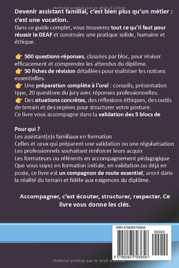 DEAF Diplôme d'État d'assistant familial 500 questions réponses: Tout le programme, 50 fiches de révision, des mises en situation