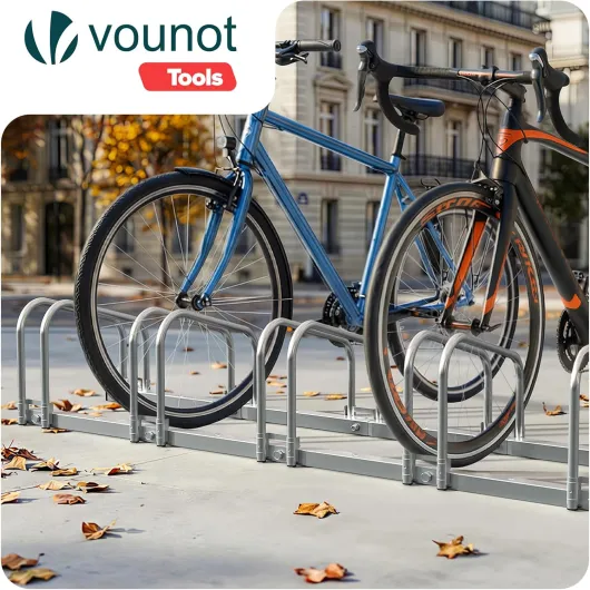 ® Râtelier Vélo 5 Vélos Range Vélo Système Range Vélo Rangement pour Vélo Support pour Bicyclette Sol ou Mural en Acier Revêtu Support de Rangement Vélo Jardin ou Garage Râtelier Familial Argent 5 Porte-vélos