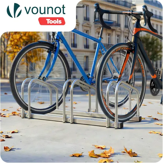 ® Râtelier Vélo 3 Vélos Range Vélo Système Range Vélo Rangement pour Vélo Support pour Bicyclette Sol ou Mural en Acier Revêtu Support de Rangement Vélo Jardin ou Garage Râtelier Familial Argent 3 Porte-vélos