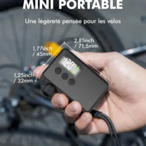Test GPUTEK Pompe À Vélo Électrique : mini compresseur qui sauve les sorties (mais pas parfait)