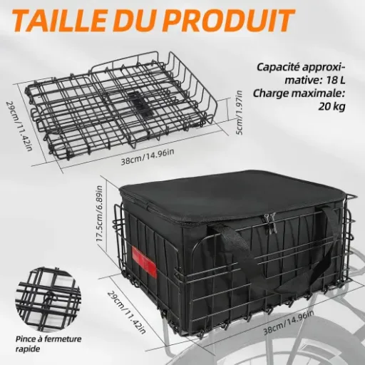 Test Panier de vélo arrière ANEELV : le panier qui fait le job pour les petites courses