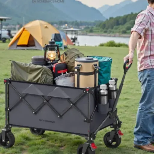 Test SONGMICS Chariot Pliable 150 L : le chariot qui évite les allers-retours galère