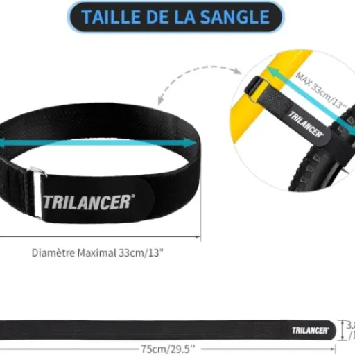 Test Sangles Trilancer 75 cm : deux bandes velcro qui sécurisent vraiment le vélo sur le porte-vélos
