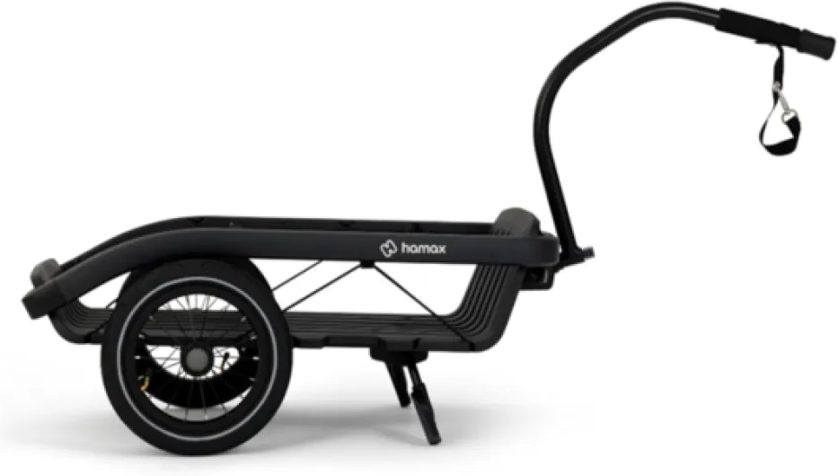 Hamax - Remorque Cargo Venture - Légère et Robuste - Mode Vélo et Marche - Charge Max 60kg - Dimensions 575x280x900mm - Accessoires Inclus: Crochets, Sandow, Housse - Design Compact et Polyvalent