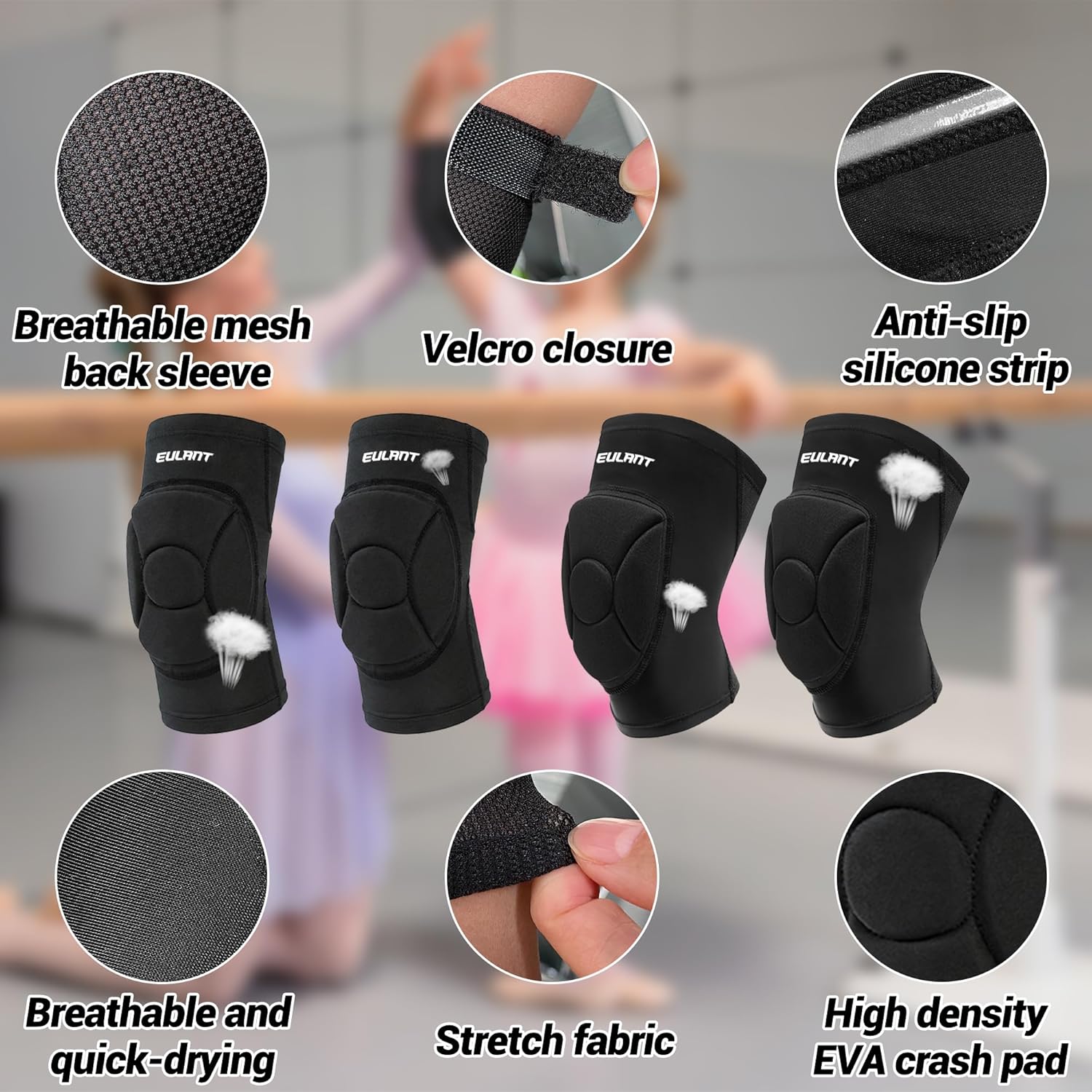 Souple Genouillères et Coudières pour Enfants/Adolescents, Ensemble de Protections Extensibles pour Danse, Gardien de but, Volley-ball, Football, VTT, Patinage, Cyclisme, Patinage, L