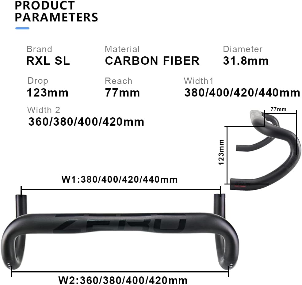 31.8 guidon de vélos de route routage externe UD mat guidon en carbone 400mm Ligne noire-UD Mat 31.8*400mm