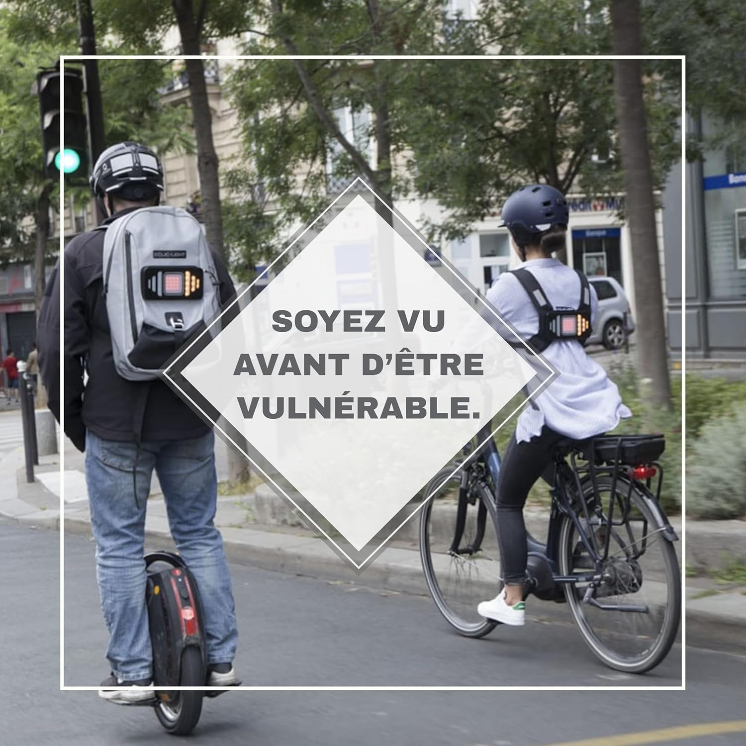 Clic-Light V2 – Clignotant Vélo LED avec Feu Arrière, Stop, Position et Détresse - Module de Signalisation Lumineux Intelligent Haute Visibilité 400m - Moto, Trottinette, Enfant et Adulte