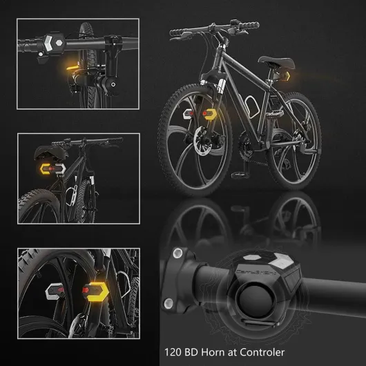 NITEBEAM CarryBright CBX4 Clignotants avant et arrière pour vélo avec télécommande sans fil intelligente, indicateur de direction de vélo avec klaxon, blanc et rouge, étanche IPX6