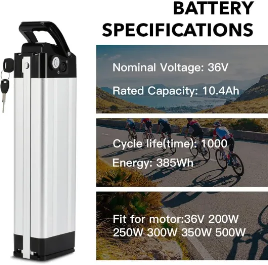 E-Bike Batterie de Vélo électrique 36V 10.4Ah / 14.5Ah / 15.6Ah / 18.2Ah XH370-10J Lithium-ION Battery pour E-Vélo MiFa Rex Aldi Phylion Zhenlong/ZL1010-F 36V 10,4Ah /sans Chargeur
