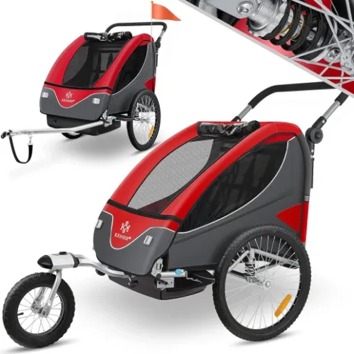 Test KESSER Remorque vélo enfant 2-en-1 : la solution pas trop chère pour trimballer les kids