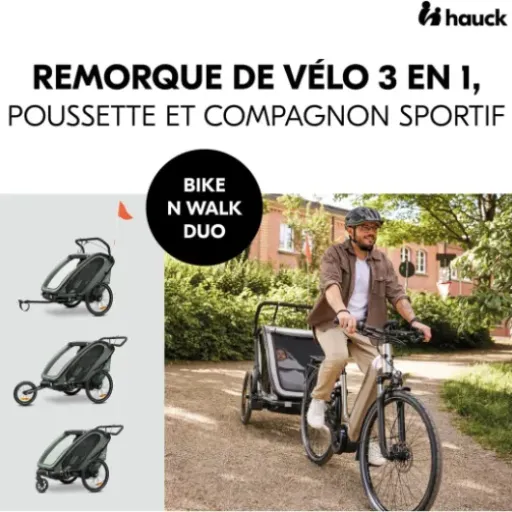 Test hauck Bike N Walk Duo : la remorque/poussette 2 places qui fait vraiment tout (mais pas légère)