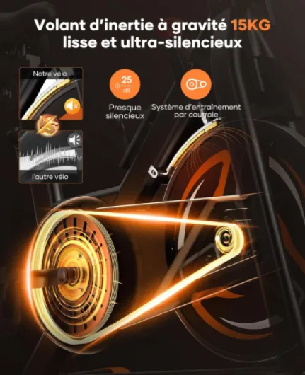 Velo D Appartement Magnetique, Velo Appartement Connecté APP, Résistance réglable, Vélo d'intérieur avec silencieux, Vélos D'appartement avec fréquence cardiaque Capacité 160KG Vert