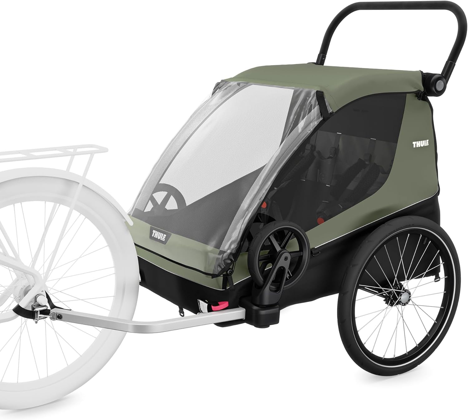 Courier Remorque De Vélo pour Enfants, Chiens Et Cargo Vintage Green, One-Size
