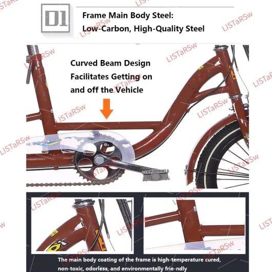 Tricycle Adulte 16 Pouces avec Siège Arrière Et Panier, Vélo à 3 Roues, Tricycle à Pédale Unique, Cadre en Acier à Haute Teneur en Carbone, Tricycle Cargo pour Seniors Black Noir