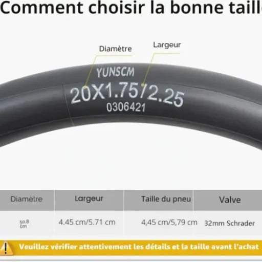 Test YunSCM 20x1.75-2.25 : des chambres à air épaisses qui font le job pour un VTT/velo enfant