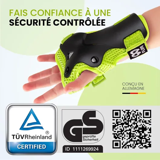 Protection Roller Enfant Fille - Protection Velo Enfant 3 Ans, Protege Genoux Skateboard, BMX, Inline Skates - Genouillère Skateboard, BMX - Patin a Roulette Fille - Flash XS Vert XS - 3-8 ans Vert