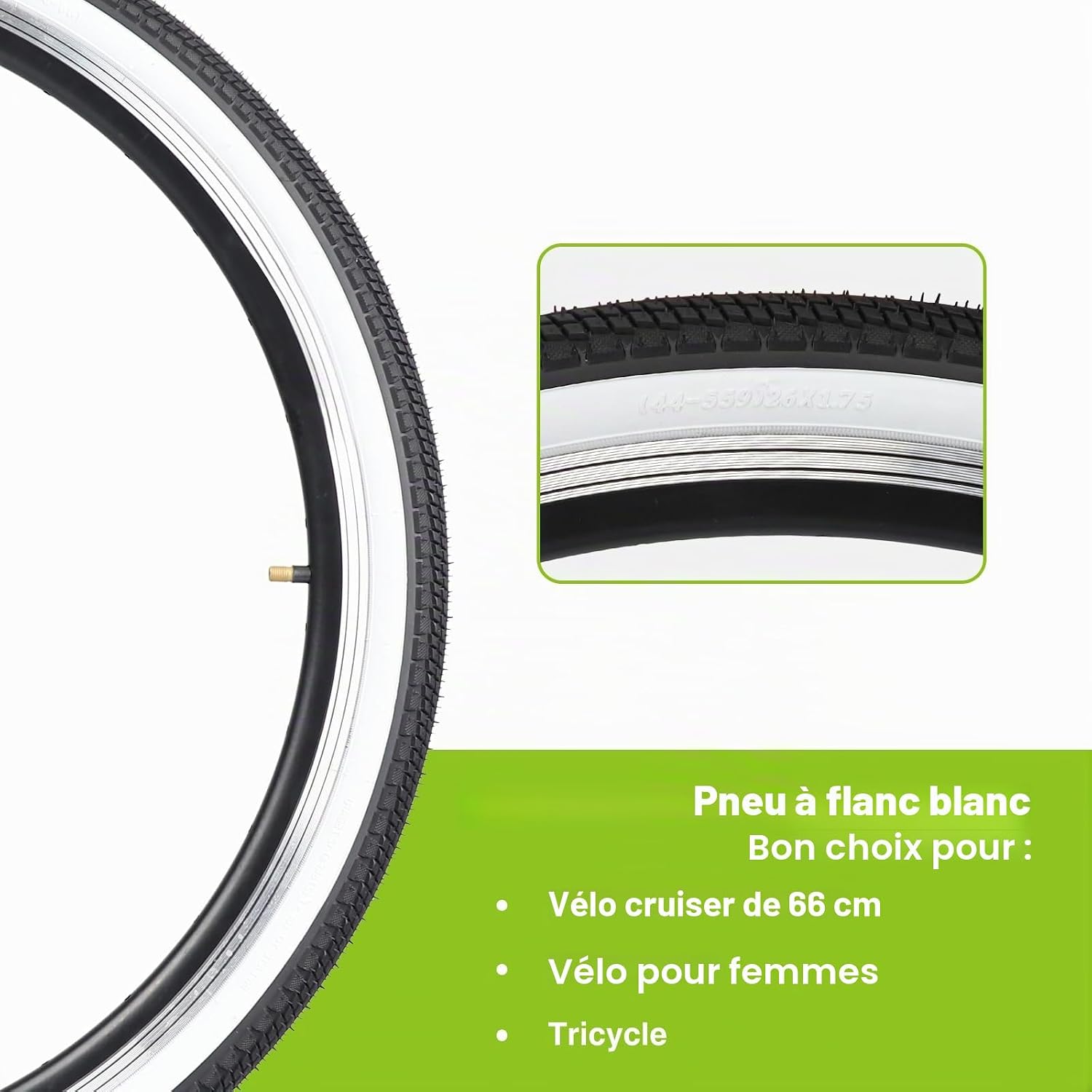 Lot de 1/2 pneus de vélo VTT 26 x 1,75" + chambre à air 26 x 1,75/2,125" + 2 démonte-pneus pour VTT / vélo de ville / vélo de route 26x1.75Zoll Lot de 2 (2 pneus + 2 chambres à air + 2 démonte-pneus)