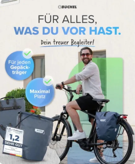 Büchel Sacoche de vélo pour Porte-Bagages 100% étanche I avec poignée et bandoulière I Sacoche de vélo pour Porte-Bagages, Sacoche de Porte-Bagages, sacoches de vélo arrière 25L à l'unité Robe Bleue