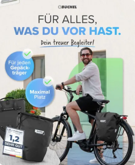 Büchel Sacoche de vélo pour Porte-Bagages 100% étanche I avec poignée et bandoulière I Sacoche de vélo pour Porte-Bagages, Sacoche de Porte-Bagages, sacoches de vélo arrière Lot de 2 25L Noir