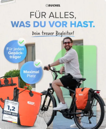 Büchel Sacoche de vélo pour Porte-Bagages 100% étanche I avec poignée et bandoulière I Sacoche de vélo pour Porte-Bagages, Sacoche de Porte-Bagages, sacoches de vélo arrière 25L à l'unité Noir et Rouge