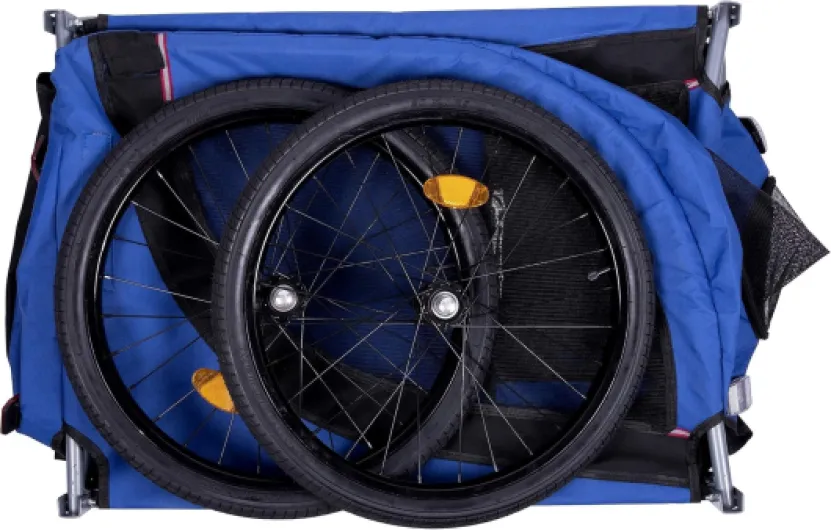 Velo Remorque Chien Pliable - Cariole Velo Chien Max - 40 KG - Remorque de Vélo pour Animaux de Compagnie - 75 x 52 x 65 cm - Bleu/Noir