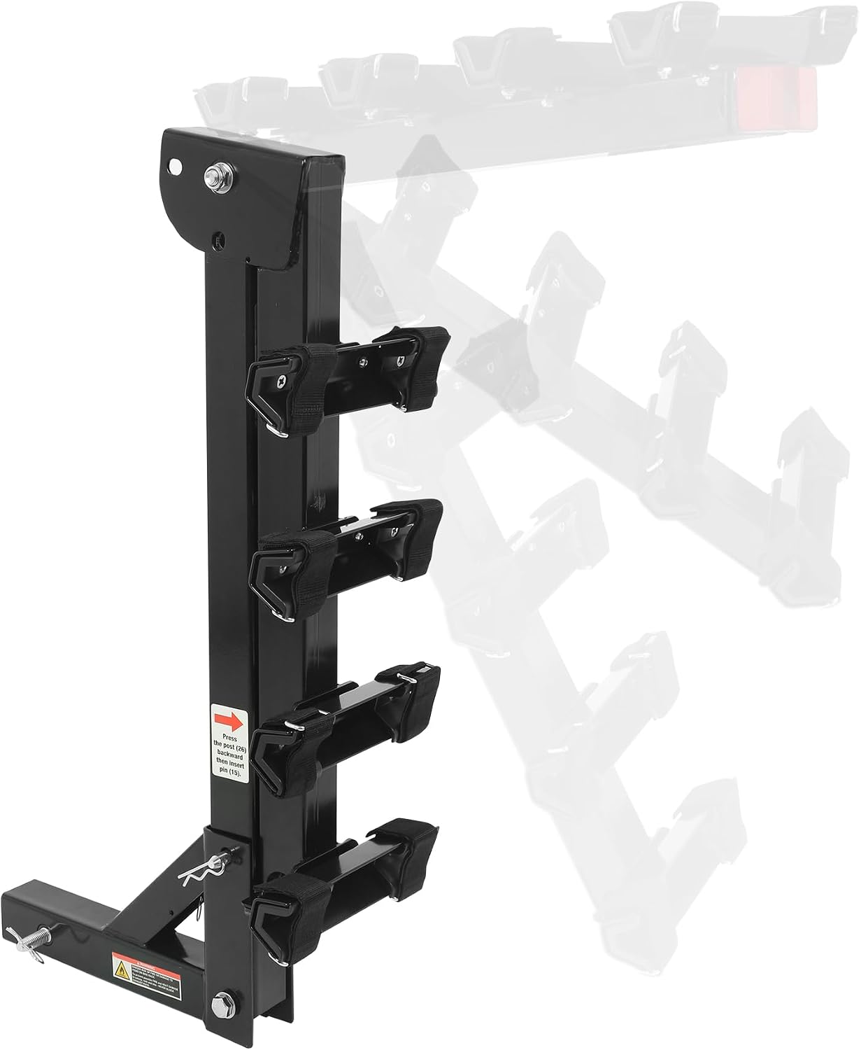 MAXXHAUL 70210 Porte-vélos pour 4 vélos, pour Voitures, camions, SUV, Mini Vans, Taille L, Noir