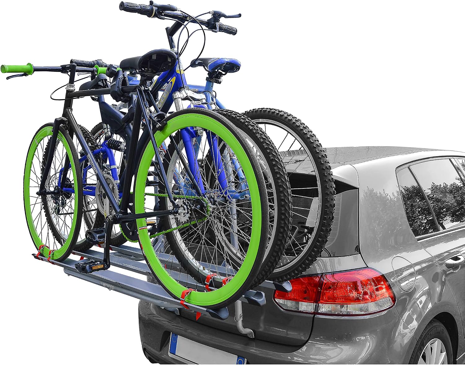 MENABO 000039200000 Porte-vélos hayon - Montage arrière en acier pour 3 vélos gris,noir
