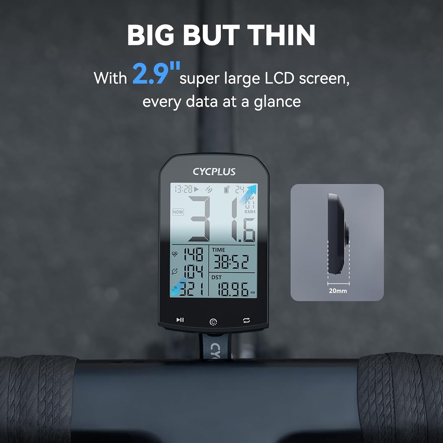 M1 Compteur Velo GPS,GPS Compteur Vélo sans Fil,Odomètre Velo,Bluetooth Ant + Dispositif de Vélo,Ordinateur de Vélo sans Fil Étanche,Compteur de Vitesse GPS,Bike Computer,VTT Vélo de Route