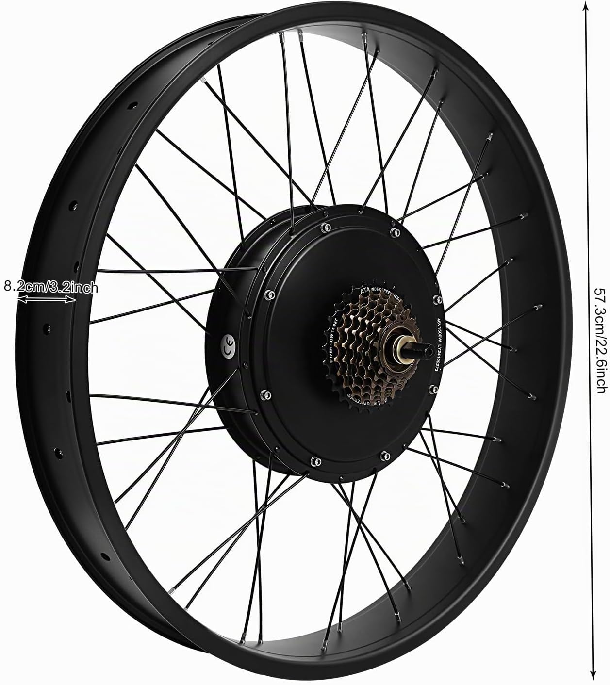 Kit de conversion Fat-Bike Fatbike 26 pouces - 48 V 1500 W - Kit de conversion de roue arrière pour vélo électrique - Kit moteur de roue arrière sans balais - Kit de conversion de vélo électrique avec