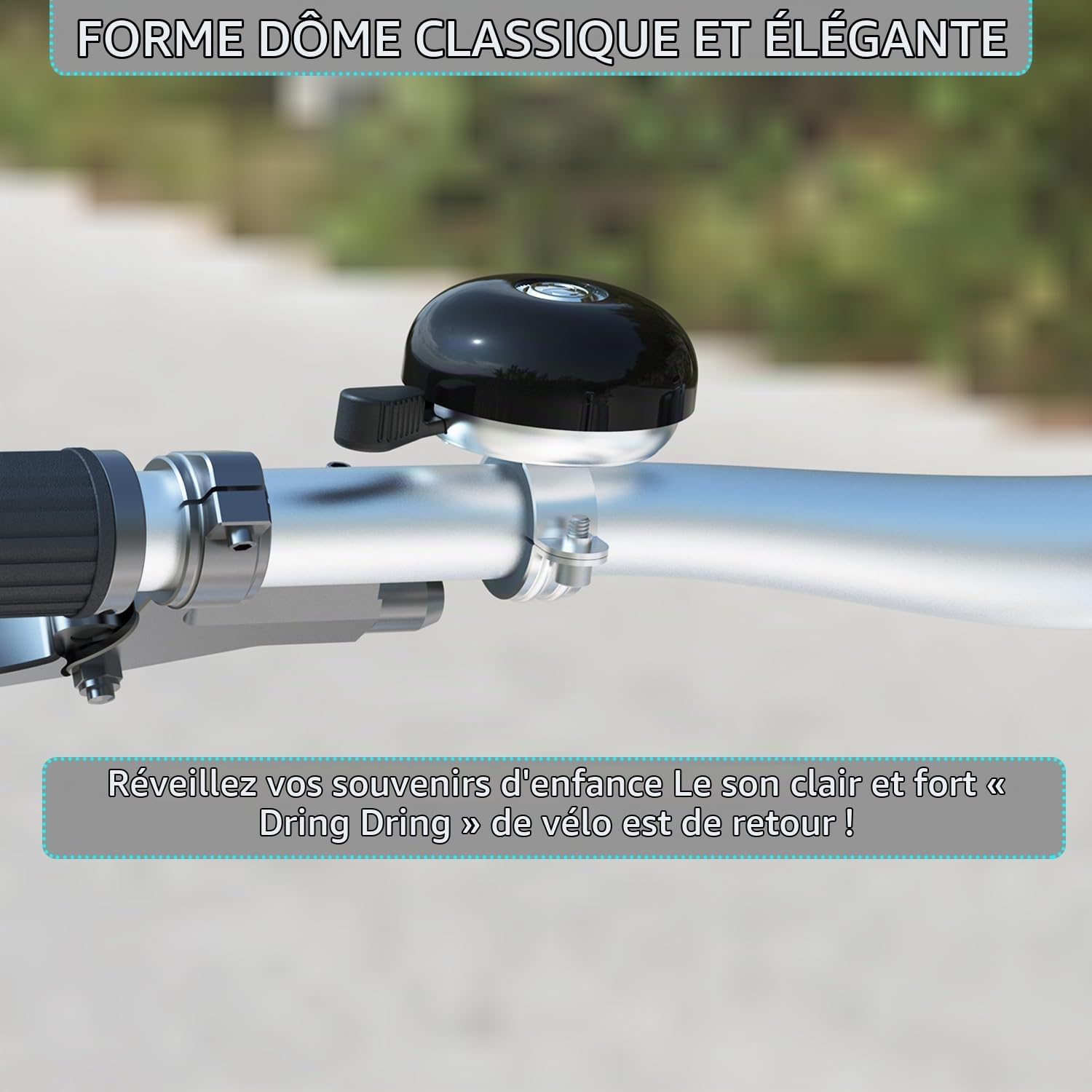 Greallthy Sonnette à Vélo Sonnette de vélo Vintage Robuste avec Un Son Clair et prolongé, résistante à la Rouille et à l'eau - s'adapte aux poignées de 22,2 à 28,6 mm - Taille unique Noir : main gauche - 1 pièce