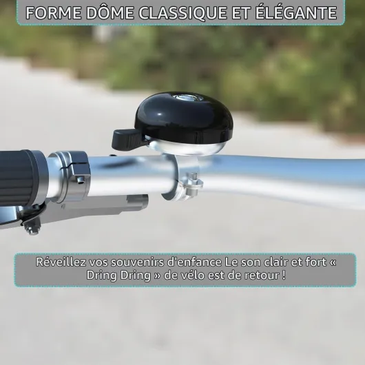 Greallthy Sonnette à Vélo Sonnette de vélo Vintage Robuste avec Un Son Clair et prolongé, résistante à la Rouille et à l'eau - s'adapte aux poignées de 22,2 à 28,6 mm - Taille unique Noir : main gauche - 1 pièce