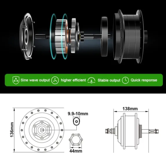 YOSE POWER Ebike Kit de Conversion 28"(700C) Moteur arrière de vélo électrique 36V250W pour Roue Libre avec contrôleur intégré 36V 18Ah